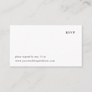 Carte D'accompagnement Mariage noir et blanc simple RSVP en ligne