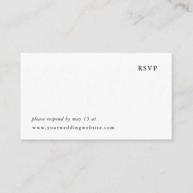 Carte D'accompagnement Mariage noir et blanc simple | RSVP en ligne (Devant)