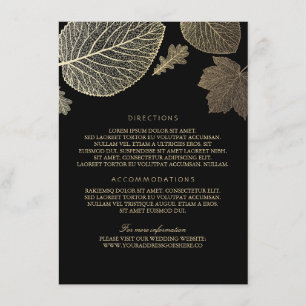 Carte D'accompagnement Mariage noir Feuille d'or - Informations