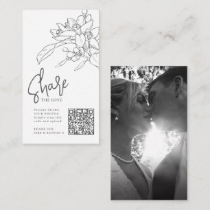 Carte D'accompagnement Mariage oranger fleurit photo partage mariage QR