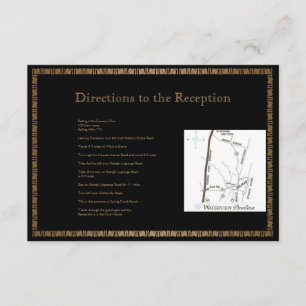 Carte D'accompagnement Mariage Peacock Art Déco Noir et Or