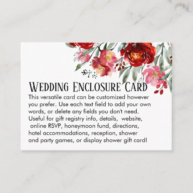 Carte D'accompagnement Mariage personnalisé do-it-yourself simple Fleurs  (Devant)