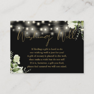 Carte D'accompagnement Mariage Puits De Vœux De Verdure Noir Et Or