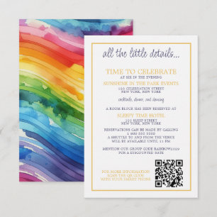Carte D'accompagnement Mariage Rainbow Cake