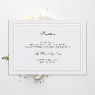 Carte D'accompagnement Mariage Réception Élégant Perle Moderne Classique