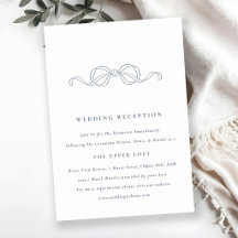 Mariage Réception Minimaliste Ruban Coquette Bleu