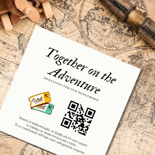 Carte D'accompagnement Mariage Registre Honeymoon Fund Qr Code Cadeau