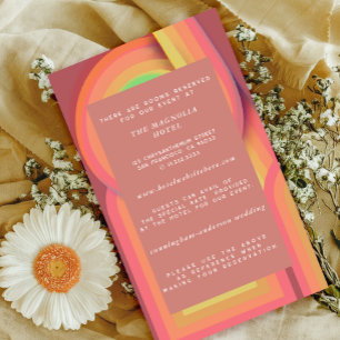 Carte D'accompagnement Mariage Retro Seventies Stripes