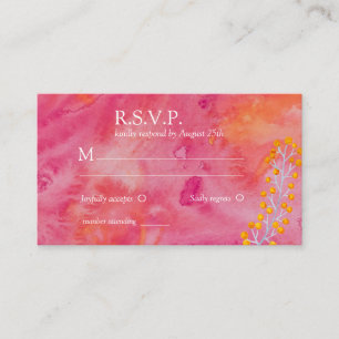 Carte D'accompagnement Mariage romantique couleur chaude RSVP