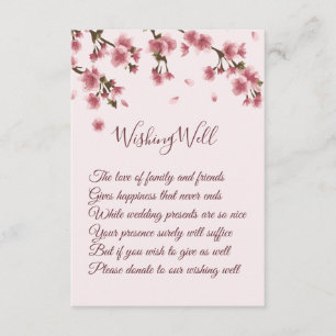 Carte D'accompagnement Mariage rose Fleur de Cerisier Souhaitant Des Cart