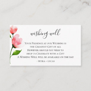 Carte D'accompagnement Mariage rose floral en pierre désirant bien