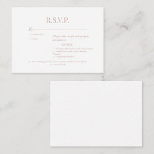 Carte D'accompagnement Mariage rose Gold Texte RSVP