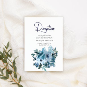 Carte D'accompagnement Mariage Rose Pastel Blue Watercolor