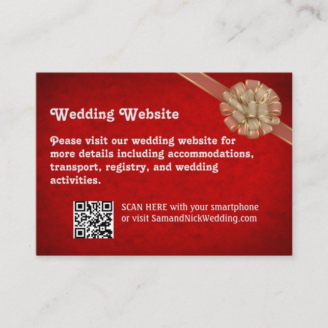 Carte D'accompagnement Mariage rouge (Devant)
