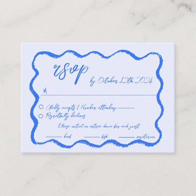 Carte D'accompagnement Mariage RSVP à la main agitée (Devant)