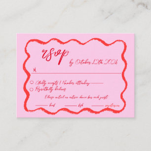 Carte D'accompagnement Mariage RSVP à la main agitée
