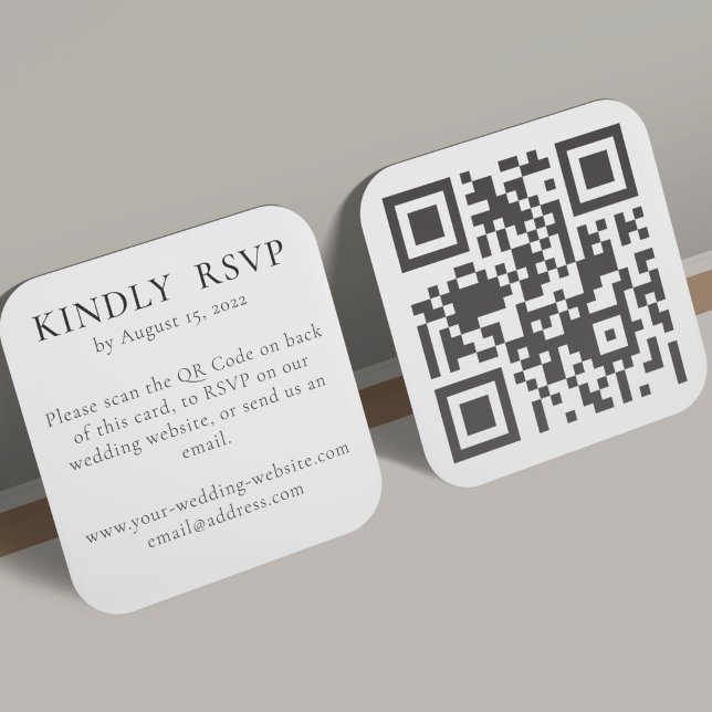 Carte D'accompagnement Mariage RSVP En Ligne Sur Le Site Avec Code QR (Créateur téléchargé)