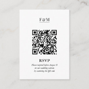 Carte D'accompagnement Mariage RSVP Minimal Chic QR Code