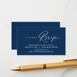 Carte D'accompagnement Mariage RSVP par téléphone ou par courriel réponse