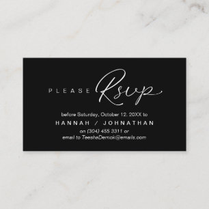 Carte D'accompagnement Mariage RSVP par téléphone ou par courriel réponse
