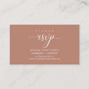 Carte D'accompagnement Mariage RSVP par téléphone ou par courriel réponse