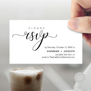 Carte D'accompagnement Mariage RSVP par téléphone ou par courriel réponse