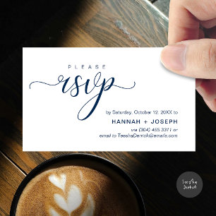 Carte D'accompagnement Mariage RSVP par téléphone ou par courriel réponse