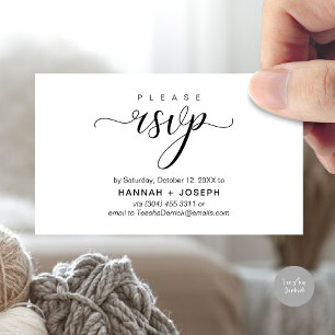Carte D'accompagnement Mariage RSVP par téléphone ou par courriel réponse