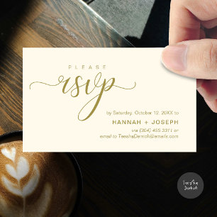 Carte D'accompagnement Mariage RSVP par téléphone ou par courriel réponse