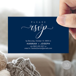 Carte D'accompagnement Mariage RSVP par téléphone ou par courriel réponse