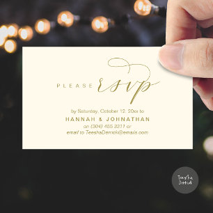 Carte D'accompagnement Mariage RSVP par téléphone ou par courriel réponse