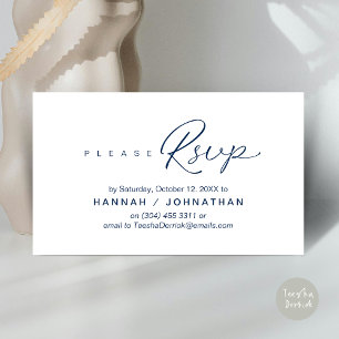 Carte D'accompagnement Mariage RSVP par téléphone ou par courriel réponse