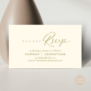 Carte D'accompagnement Mariage RSVP par téléphone ou par courriel réponse