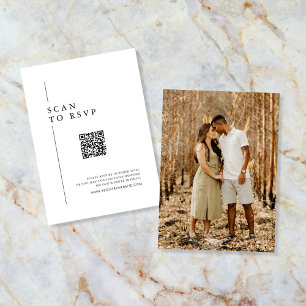 Carte D'accompagnement Mariage RSVP QR Code Minimaliste Nettoyer Simple