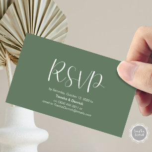 Carte D'accompagnement Mariage RSVP, répondre, Script minimaliste