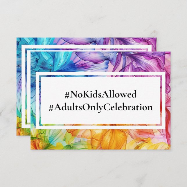 Carte D'accompagnement MARIAGE sans enfants Fleur Éthérée (Devant / Derrière)