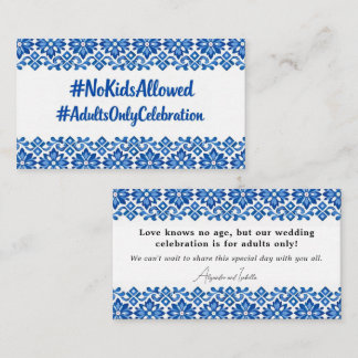 Carte D'accompagnement Mariage sans ENFANTS 💙🍋Romance Azul & Limone – A