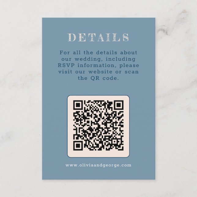 Carte D'accompagnement Mariage simple bleu foncé (Devant)