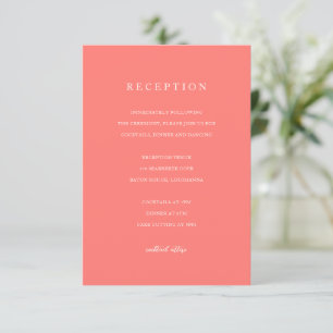 Carte D'accompagnement Mariage Simple Corail Vibrant Moderne Gras