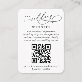 Carte D'accompagnement Mariage simple et élégant QR Code Détails simples