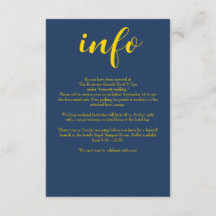 Mariage simple et formel bleu marine et or