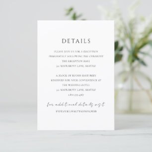 Carte D'accompagnement Mariage Simple Moderne Élégant