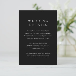 Carte D'accompagnement Mariage Simple Noir Classique