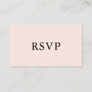 Carte D'accompagnement Mariage simple RSVP   Rose pâle