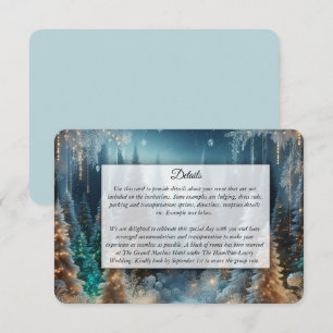 Carte D'accompagnement Mariage sous les Pins Couverts de Givre en Éclat H
