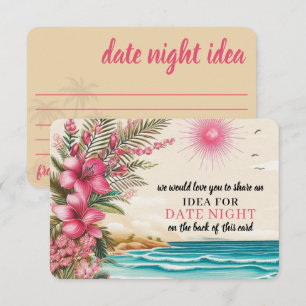 Carte D'accompagnement Mariage sur la plage rose