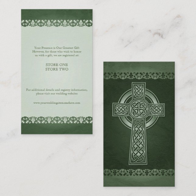 Carte D'accompagnement Mariage traditionnel irlandais de croix celtique (Devant / Derrière)