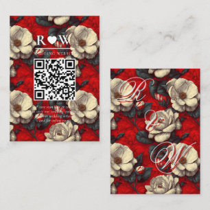 Carte D'accompagnement Mariage Tropical de Jardin de Gardenias Rouges Cla