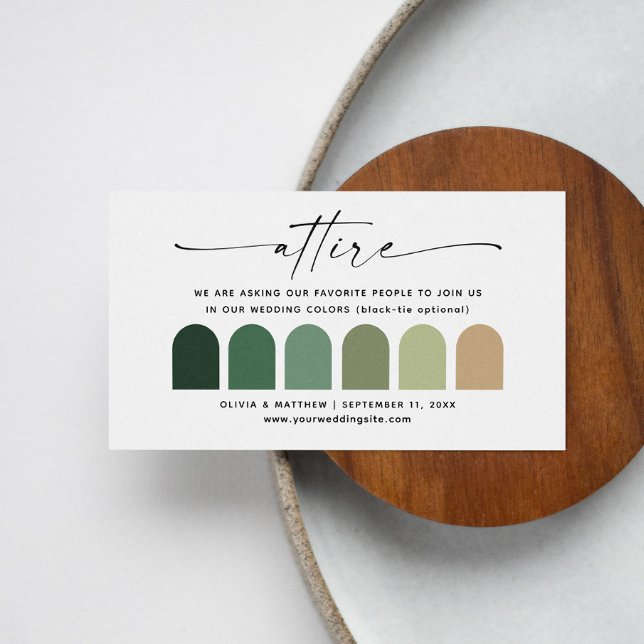 Carte D'accompagnement Mariage vert Woodland Insérer QR | Palette (Créateur téléchargé)