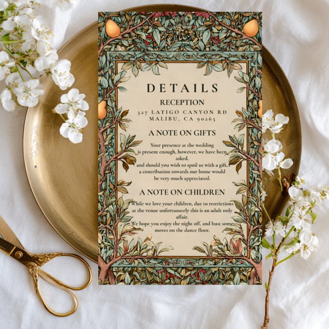 Carte D'accompagnement Mariage vintage Orchard (Créateur téléchargé)